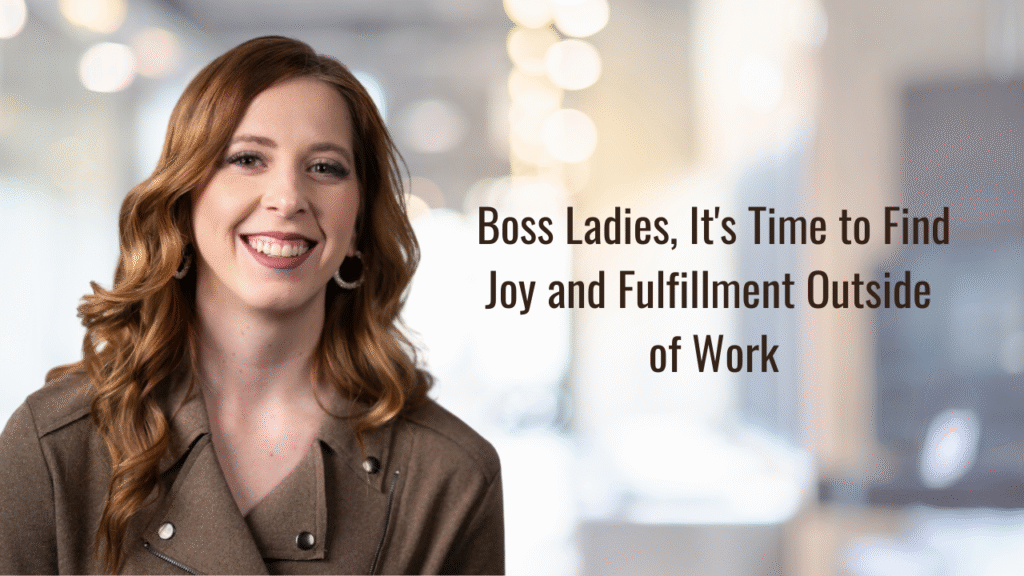 Confident woman promoting joy and fulfillment in work for boss ladies.