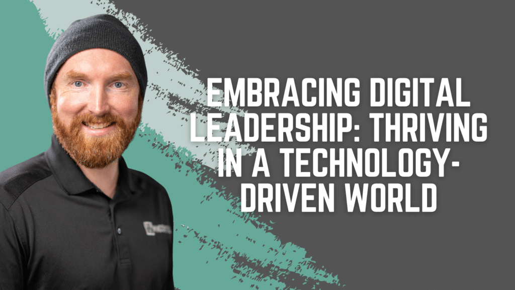 Man presenting on digital leadership in a technology-driven world.